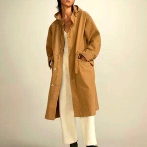 Everlane Canvas Organic cotton Parka jacket coat Size L Cappuccino brown